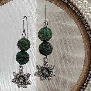 SUNFLOWER Dangle Agate Ladies Earrings